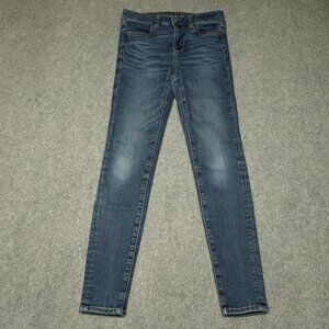 Women's blue stretch high waist skinny jeans